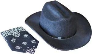 Jr. Cowboy Hat (Black) w/Bandanna