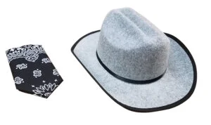 Jr. Cowboy Hat (Grey) w/Bandanna